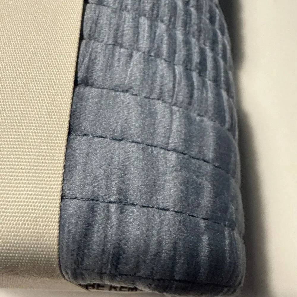 Threshold Ruched Velvet King Sham 36 X 20 Blue Gray Textured Modern NWT